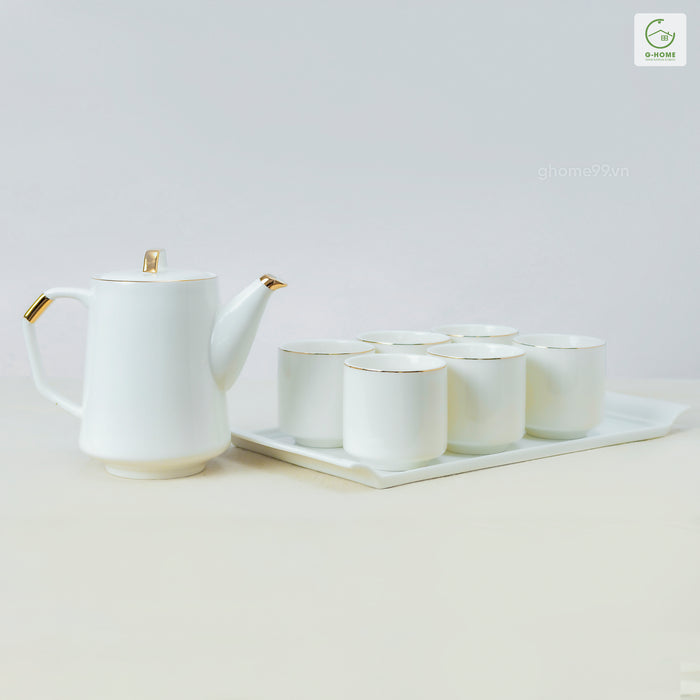 Bộ ấm trà set 6 cốc kèm khay bằng Ghome BAT2022 M1